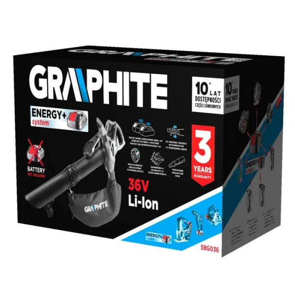 ZáhradnývysávačEnergy+36VLi-lon,2v1,objemvrecka35L,bezbatérie58G036GRAPHITE