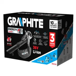 ZáhradnývysávačEnergy+36VLi-lon,2v1,objemvrecka35L,bezbatérie58G036GRAPHITE