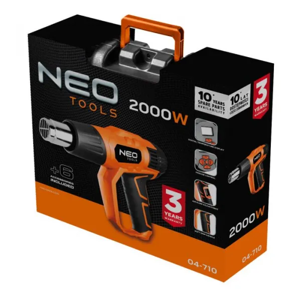 Teplovzdušnápištoľsvýkonom2000W,04-710NEO