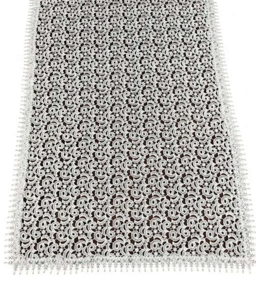 DomTextilu BielykrajkovýobrussozdobnýmlemomŠírka:80cm|Dĺžka:140cm 50002_104652 biela