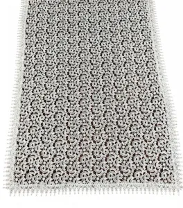 DomTextilu BielykrajkovýobrussozdobnýmlemomŠírka:80cm|Dĺžka:140cm 50002_104652 biela