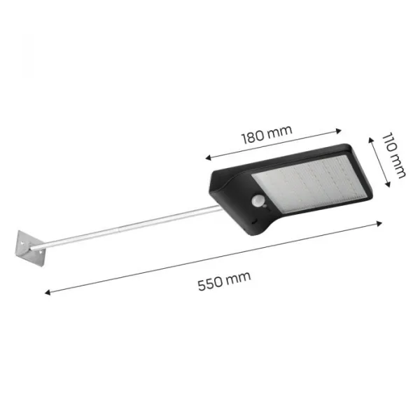 Solárnapouličnálampa+diaľkovéovládanieSMDLED450lm99-090NEO