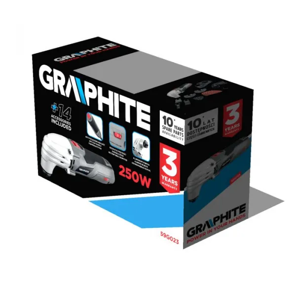 Multifunkčnézariadenieoscilačnábrúskasvýkonom250W,59G023GRAPHITE
