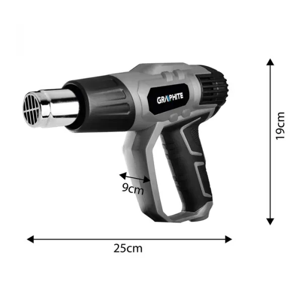 Teplovzdušnápištoľsvýkonom2000W,59G526GRAPHITE