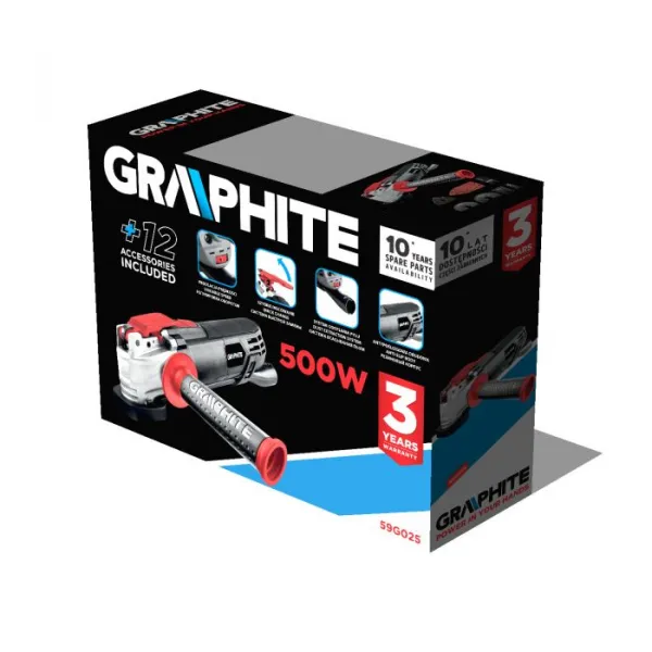 Multifunkčnézariadenieoscilačnábrúskasvýkonom500W,59G025GRAPHITE