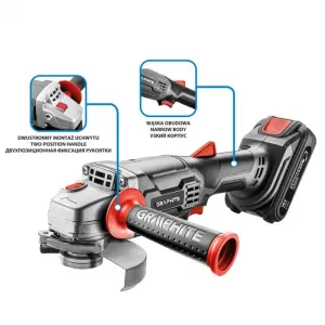 AkumulátorováuhlovábrúskaEnergy+125mm58GE130GRAPHITE