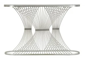 Mauro Ferretti Konzolový stolek Stripe 120 cm stříbrný/mramor