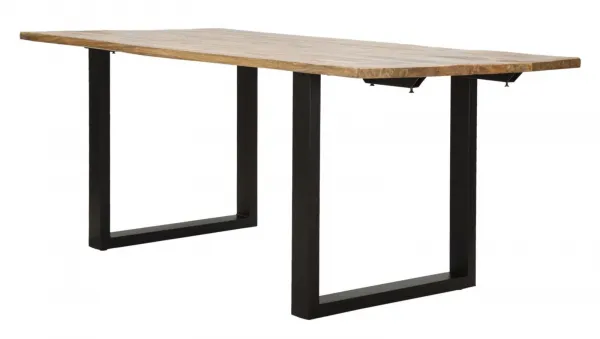 Mauro Ferretti Jedálenský rozkladací stôl Edge 180/280 cm z masívu hnedý/čierny