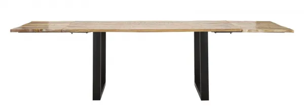 Mauro Ferretti Jedálenský rozkladací stôl Edge 180/280 cm z masívu hnedý/čierny