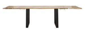 Mauro Ferretti Jedálenský rozkladací stôl Edge 180/280 cm z masívu hnedý/čierny