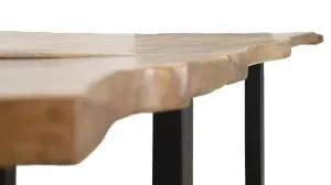 Mauro Ferretti Jedálenský rozkladací stôl Edge 180/280 cm z masívu hnedý/čierny
