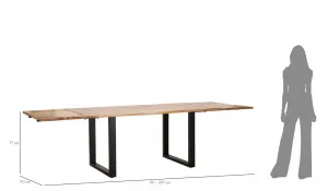 Mauro Ferretti Jedálenský rozkladací stôl Edge 180/280 cm z masívu hnedý/čierny
