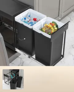 SONGMICS Kôš na triedený odpad Abes 30 l čierny