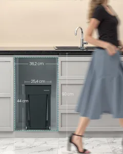 SONGMICS Kôš na triedený odpad Abes 30 l čierny