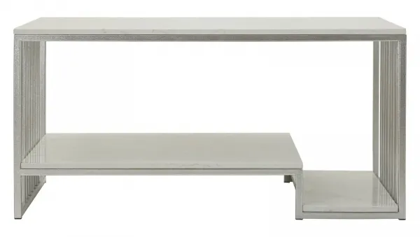 Mauro Ferretti Konferenčný stolík Kayseri 90 cm mramor/strieborný