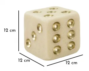 Mauro Ferretti Dekoratívny doplnok Dice 12 cm biely/zlatý