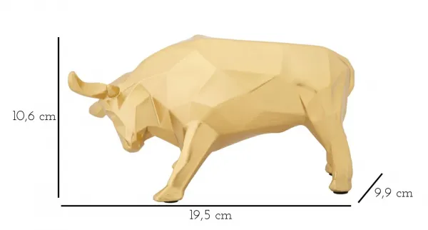 Mauro Ferretti Dekoratívna soška Bull 19,5 cm zlatá