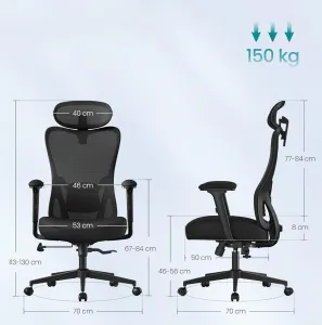 SONGMICS Kancelárska stolička Vivaro čierna