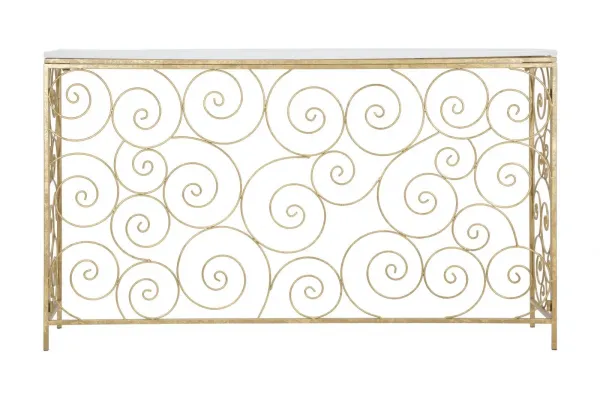 Mauro Ferretti Konzolový stolek Spiral 140 cm zlatý/bílý mramor