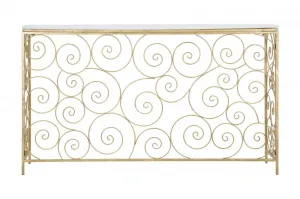Mauro Ferretti Konzolový stolek Spiral 140 cm zlatý/bílý mramor