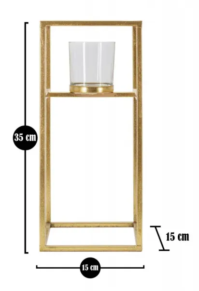 Mauro Ferretti Svietnik Elegant 35 cm zlatý