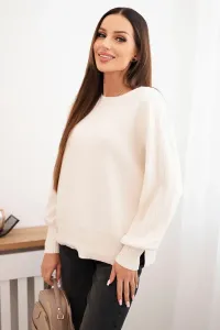 Legínovo Dámsky svetrový viskózový s dlhým rukávom a rozparkom po bokoch béžový Farba: Khaki, Veľkosť: UNI