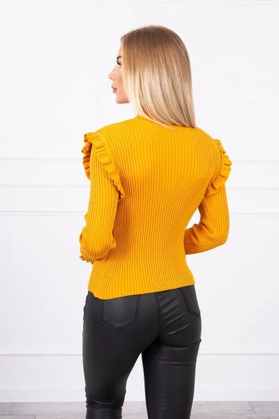 Legínovo Camelová svetrová blúzka s gombíkmi Farba: Béžová, Veľkosť: UNI