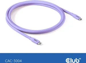 Club 3D Club3D Kabel USB-C 4.0, 20Gbps, 4K60Hz, PD 240W, 2m, fialová