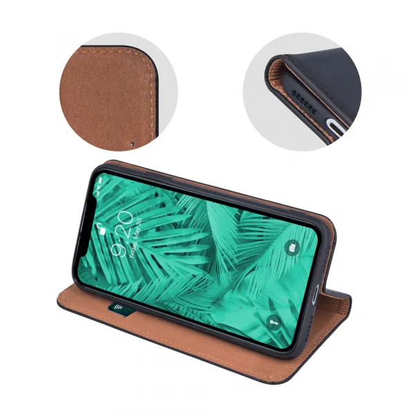 OEM Kožené puzdro pre Apple iPhone 17 Pro, Čierne