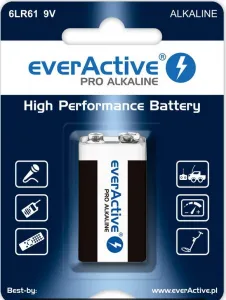 Alkalická batéria everActive Pro 6LR61/6LF22 9V