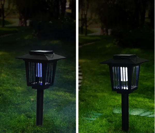 Bluegarden Solární LED lampa Borno 57 cm proti hmyzu černá