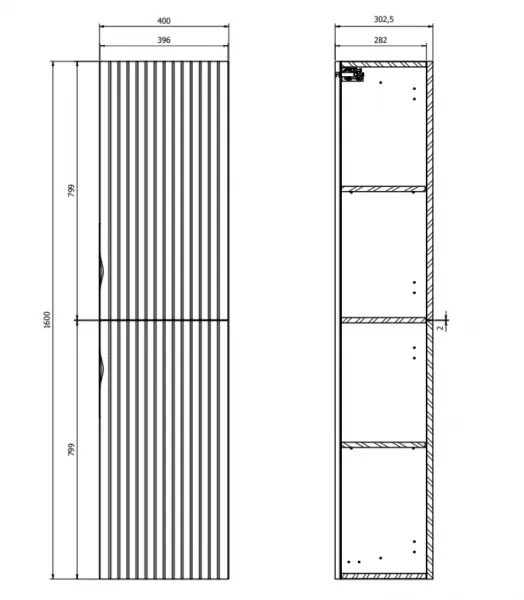 CERSANIT - NÁBYTKOVÝ STĹPIK TIRSO BIELA MAT DSM S1015-010