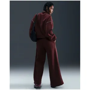 Dámske tepláky NIKE W NSW PHNX FLC LOGO WIDE LEG BURGUNDY CRUSH