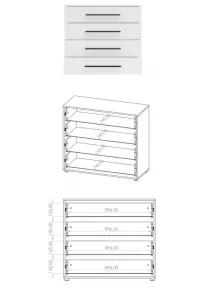 ArtGiB Komoda MAXIONE K4SZ | MX-03 biela