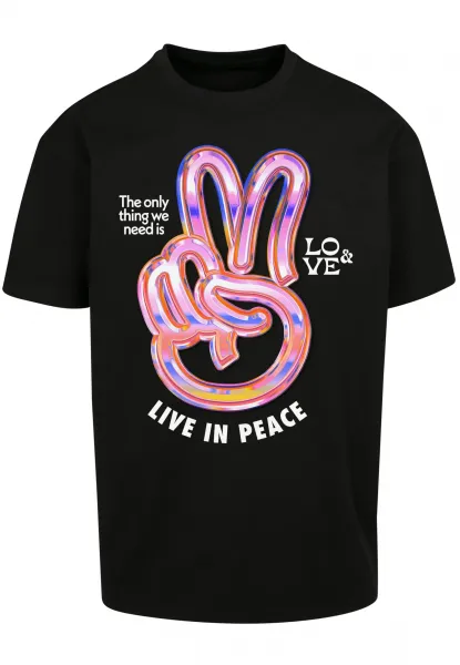Live in Peace Oversize Tee black