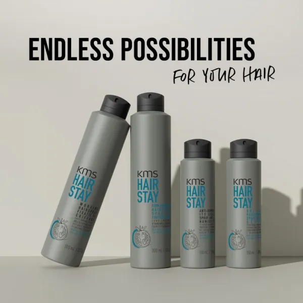 KMS Hair Stay Working Hairspray lak na vlasy pre vlasy namáhané teplom 75 ml