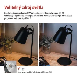 EMOS Stolní lampa Nina černá
