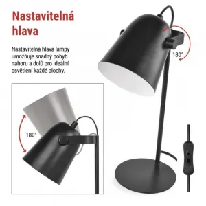EMOS Stolní lampa Nina černá