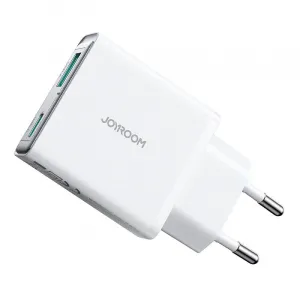 Joyroom JR-TCF14 Super tenká nabíjačka USB-A + USB-C, 20 W, biela