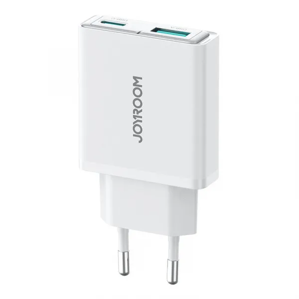 Joyroom JR-TCF14 Super tenká nabíjačka USB-A + USB-C, 20 W, biela