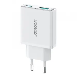 Joyroom JR-TCF14 Super tenká nabíjačka USB-A + USB-C, 20 W, biela