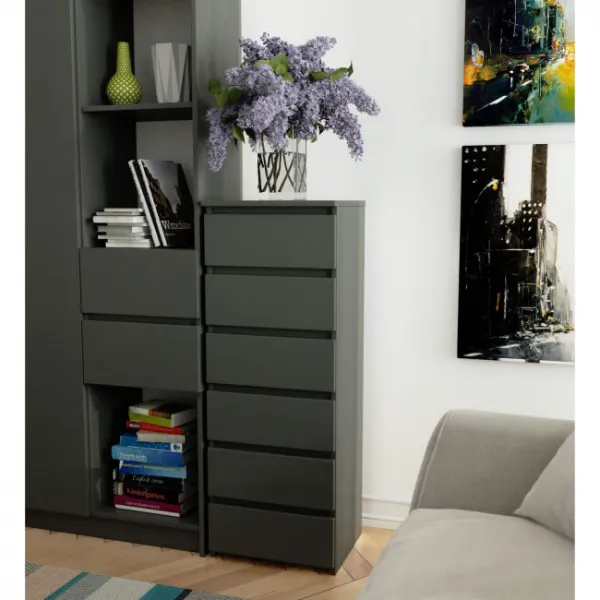Ak furniture Komoda CL6 40 cm grafitově šedá