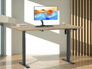 VCM Výškovo nastaviteľný písací stôl E-Lona (dub sonoma/čierna, 110 x 80 cm)