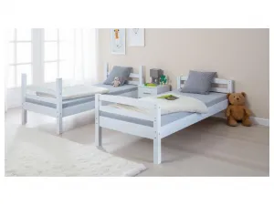 Poschodová posteľ z masívu 90x190cm howard - biela