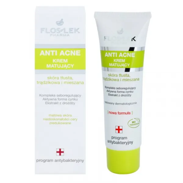FlosLek Pharma Anti Acne zmatňujúci krém pre mastnú a zmiešanú pleť 50 ml