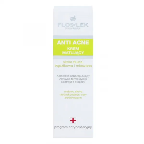 FlosLek Pharma Anti Acne zmatňujúci krém pre mastnú a zmiešanú pleť 50 ml