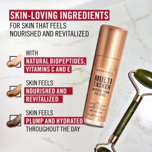Rimmel Multi-Tasker Better Than Filters rozjasňujúca podkladová báza pre zjednotenie farebného tónu pleti odtieň 000 Porcelain 30 ml