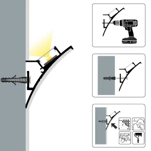 LED lišta WALL-ELEGANT Dĺžka: 2m, Typ krytky: Bez krytky