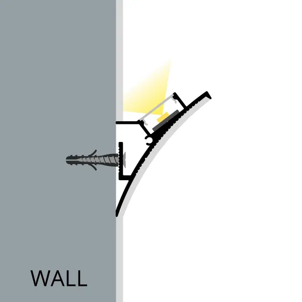 LED lišta WALL-ELEGANT Dĺžka: 2m, Typ krytky: Bez krytky