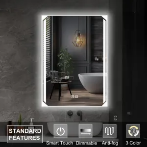 LED kúpeľňové zrkadlo 60 x 80 cm s odmlžovaním